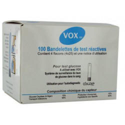 100 bandelettes pour glucomètre VOX