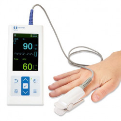 GIMA SATURIMETER OXY-3, oxymètre de pouls au doigt portable professionnel,  mesure le niveau d'oxygène dans le sang et la fréquence cardiaque, 2 piles