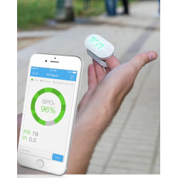 oxymètre de pouls pour Smartphone (iOximeter ® ). Il est connecté au