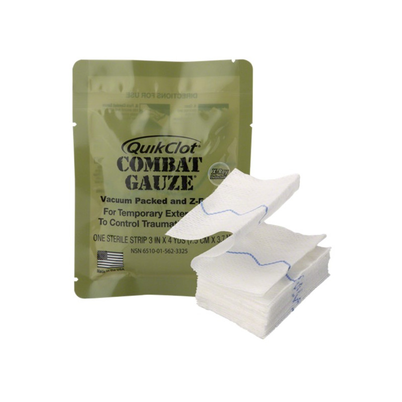 Pansement Hémostatique QUICKCLOT Combat GAUZE-Z-Folded