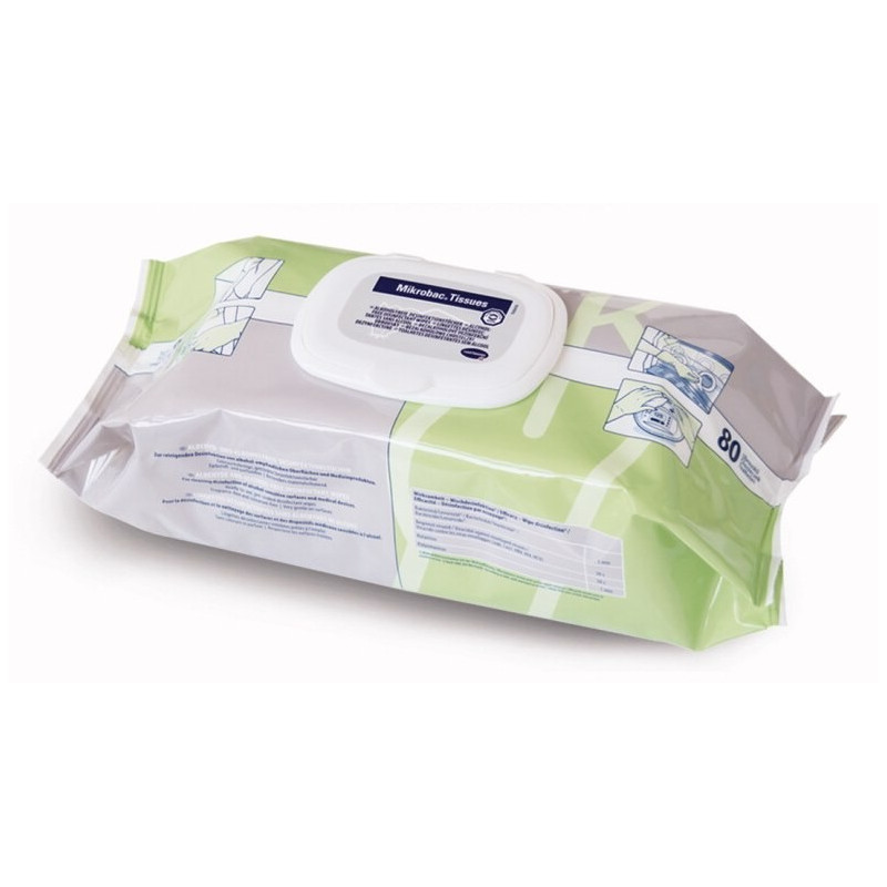 Lingettes Mikrobac Tissues sans alcool - Sachet de 80 lingettes