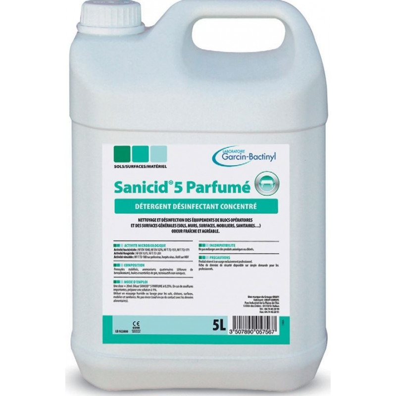 SANICID® 5 PARFUME - Désinfectant de surfaces-Bidon de 5 litres