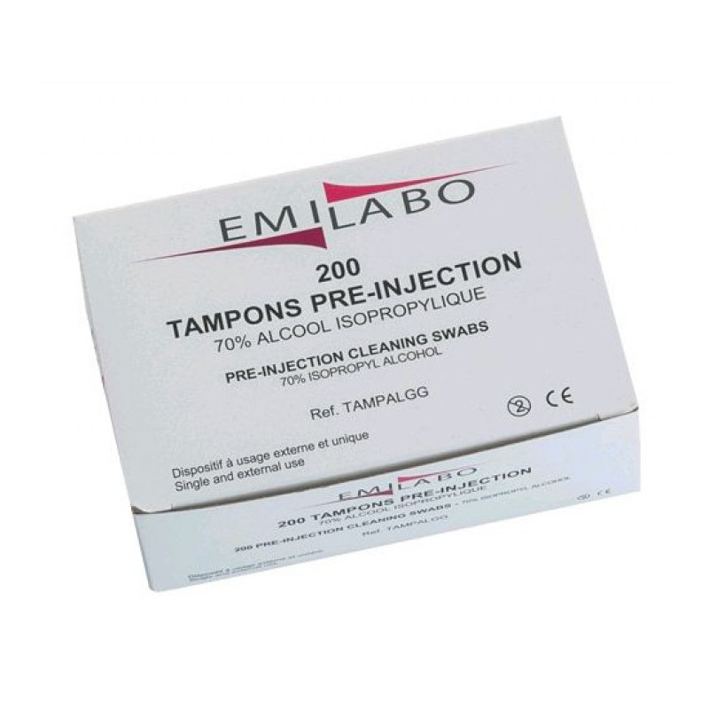 Tampons 70% Alcool Isopropylique - Boite de 200