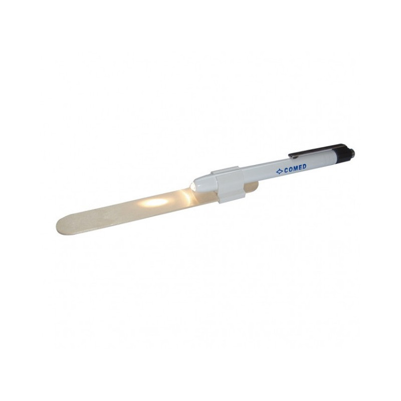 Lampe stylo PEN-WHITE avec interrupteur et porte abaisse langue
