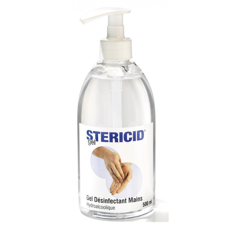 Gel hydroalcoolique STERICID - Flacon de 500 ml avec pompe