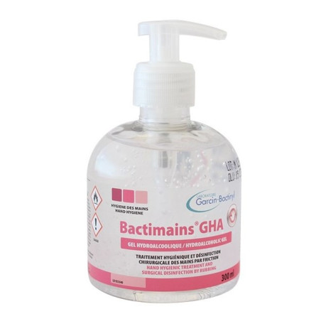 Lot De 8 Flacons Gel Hydroalcoolique Bactimains 300 Ml Avec Pompes - Neuf, Fabriqué En France