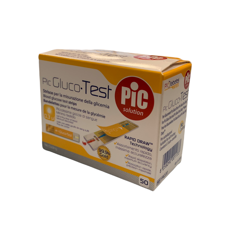 Bandelettes réactives pour KIt Glucomètre PIC GlucoTest - Lecteur