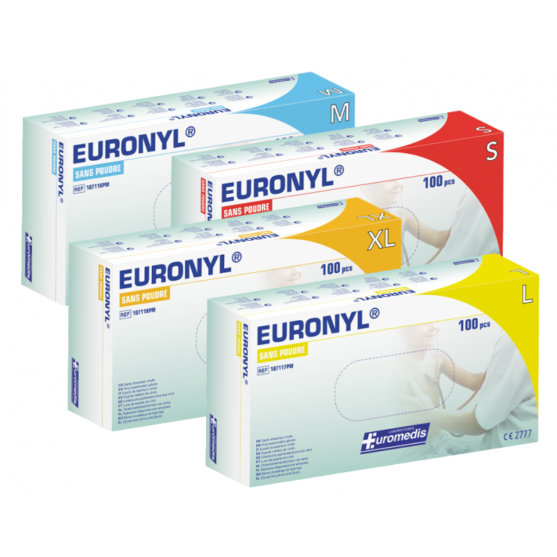 Gants EURONYL - Gant vinyle EUROMEDIS sans poudre – Contact