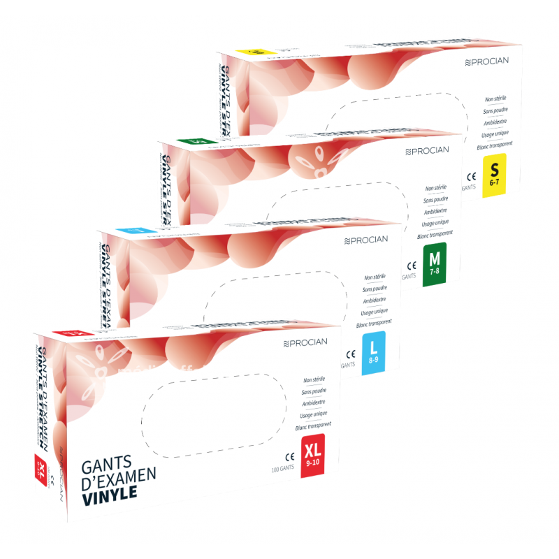 GANT VINYLE NON POUDRE JOLETI MEDIUM T7/8 BTE DE 100 - Medical Concept à la  Réunion