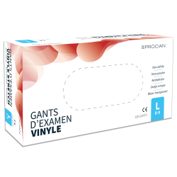 Gant à usage unique vinyle PROP Stretchsane blanc non poudré