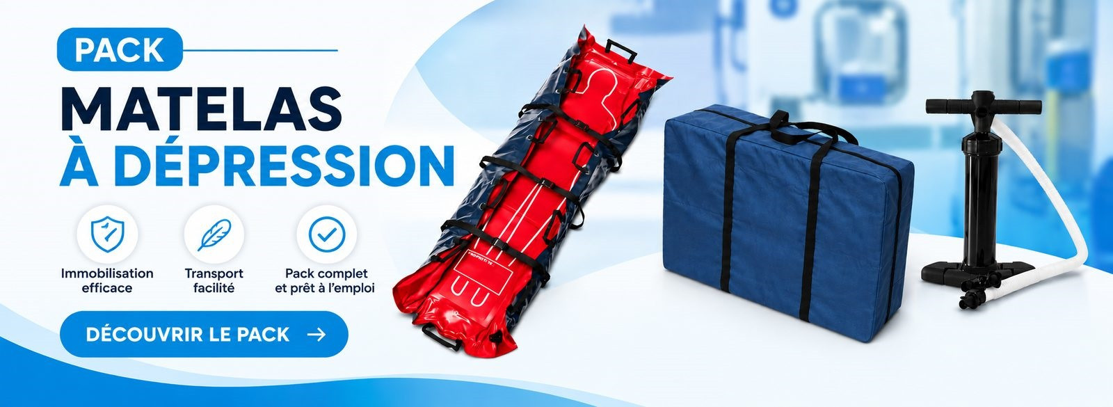 Matelas coquille - Matelas a depresion 110 x 220 cm avec sac de transport et pompe